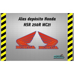 Pegatinas alas depósito Honda NSR 250 R mc21 modelo blanco y azul