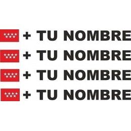 Bandera Madrid más tu nombre pegatinas vinilos stickers calcas