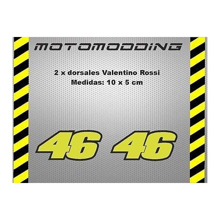 Pegatinas 46 Valentino Rossi dorsales